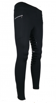 Kuschlige Thermo Reitleggings "Hello Winter" mit High Grip in Schwarz